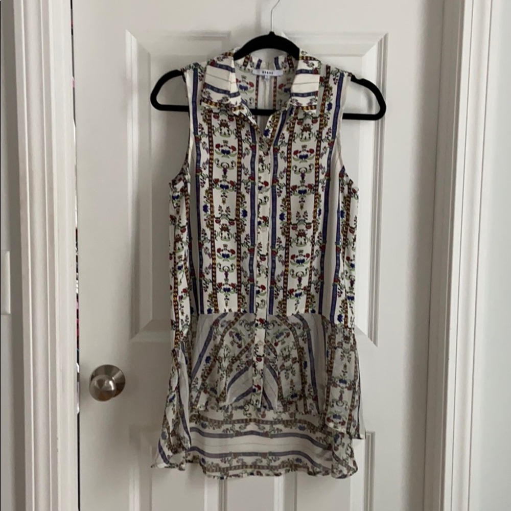 RO&DE sheer blouse. Button down longer in the back
